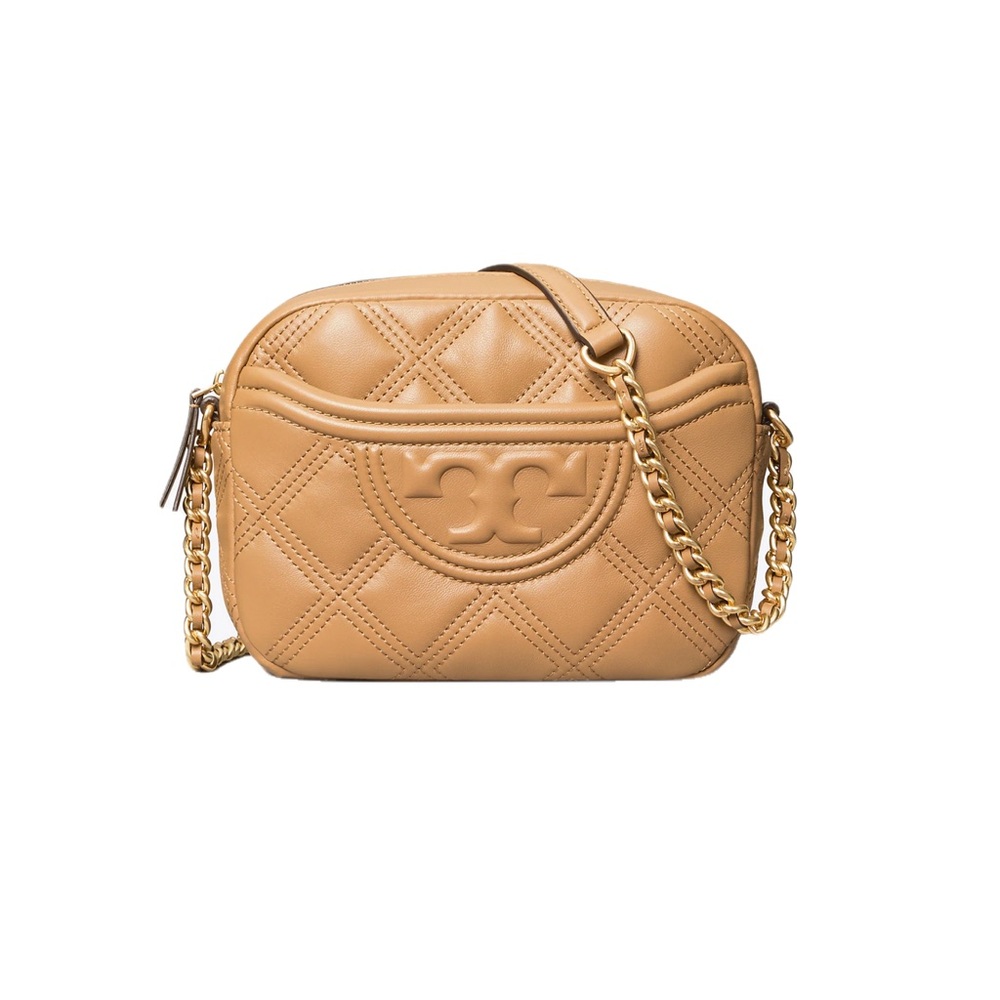 Fleming Quilted Leather Camera Bag in Brown